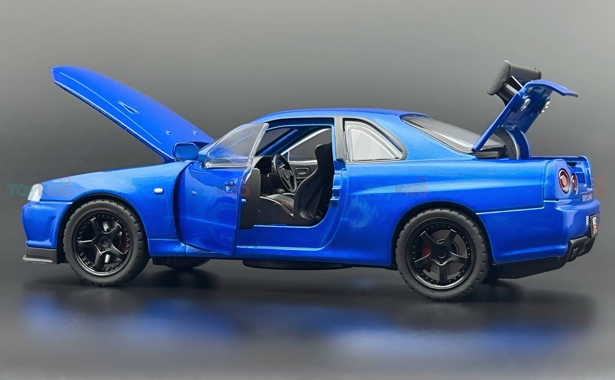 Nissan Skyline GT-R R34 Super Model 1:18 diecast scale model car miniature - Big Size